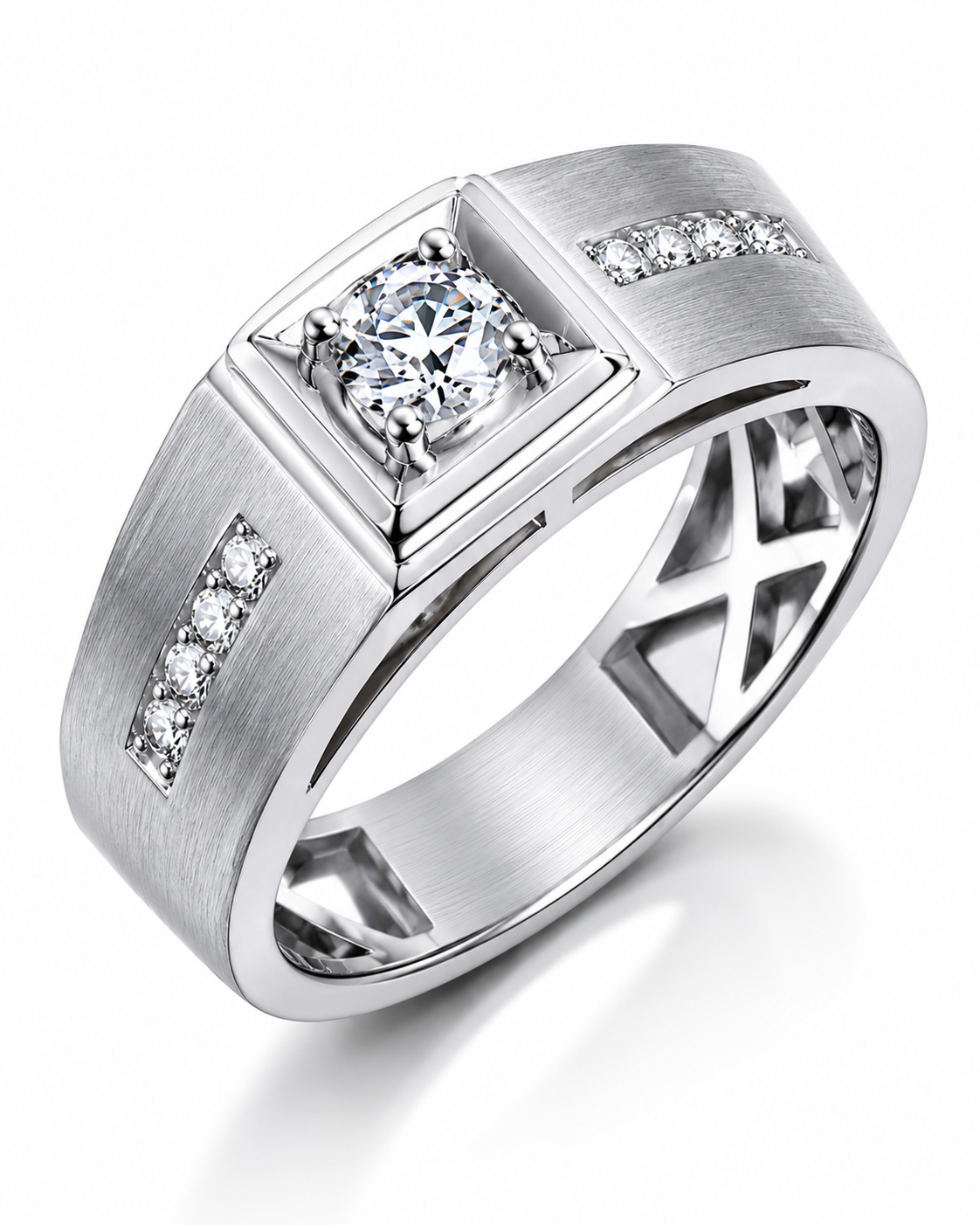 Nhẫn nam TQJRC29052 - AU 416P đính Diamond