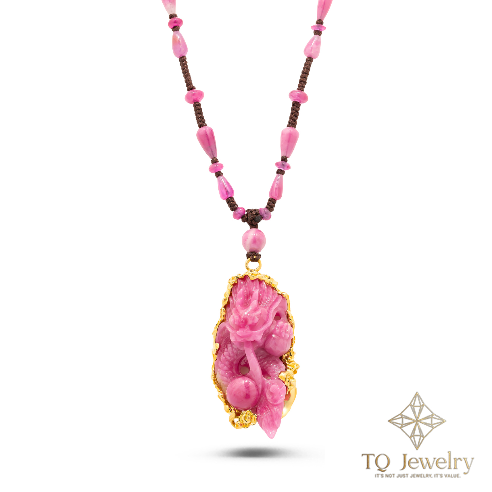 DÂY CỔ RUBY KHẮC HÌNH RỒNG