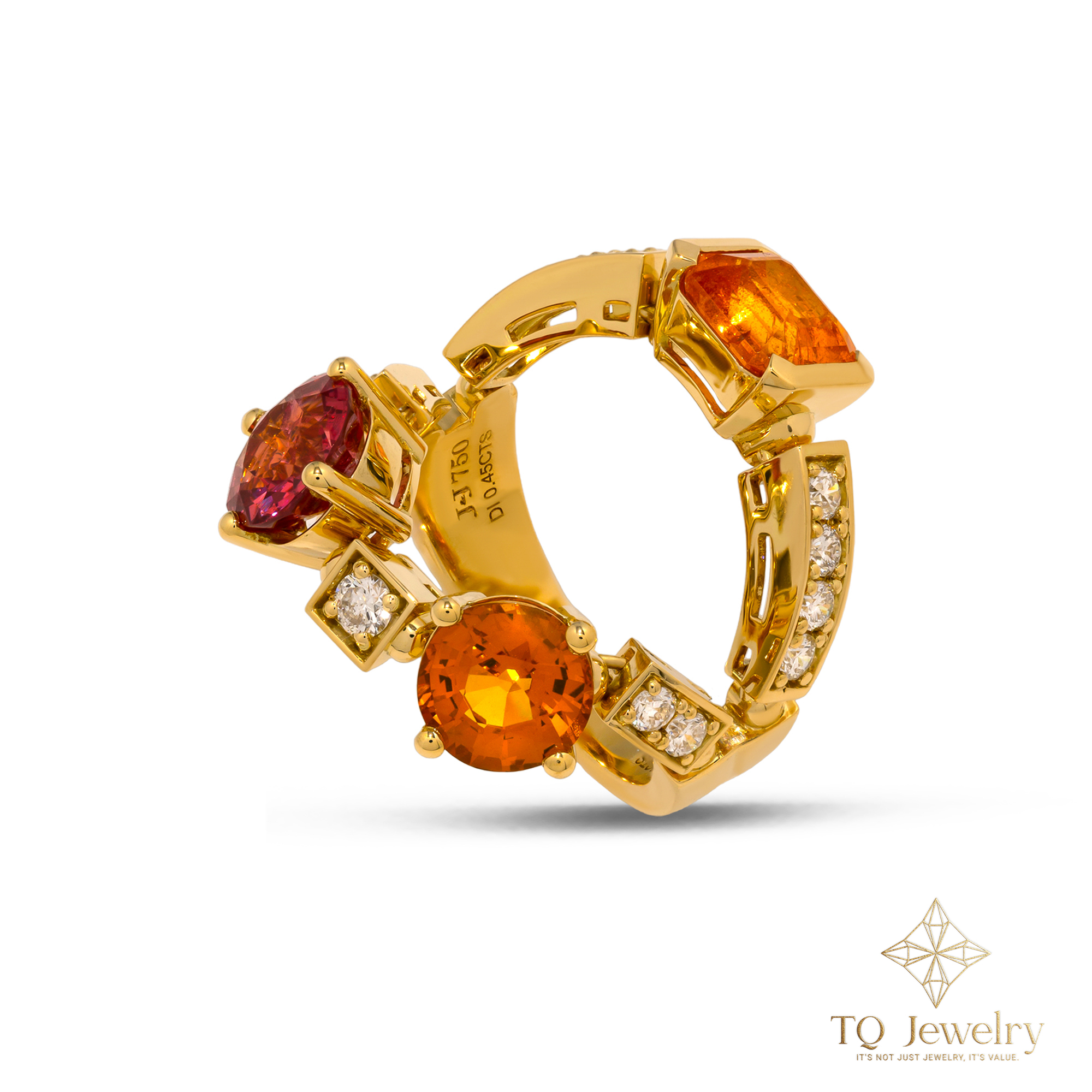 NHẪN SPESSARTITE GARNET - SPINEL- CITRINE