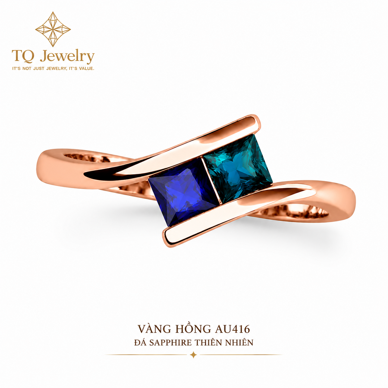 Nhẫn đá Sapphire thiên nhiên TQJN70426