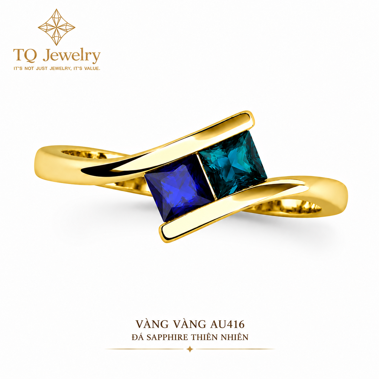Nhẫn đá Sapphire thiên nhiên TQJN70426
